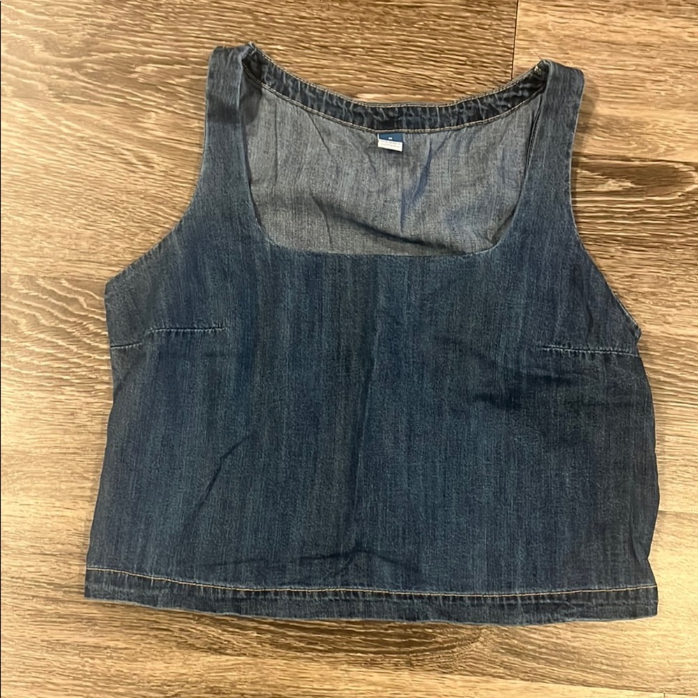 Old Navy Blue Denim Crop Top